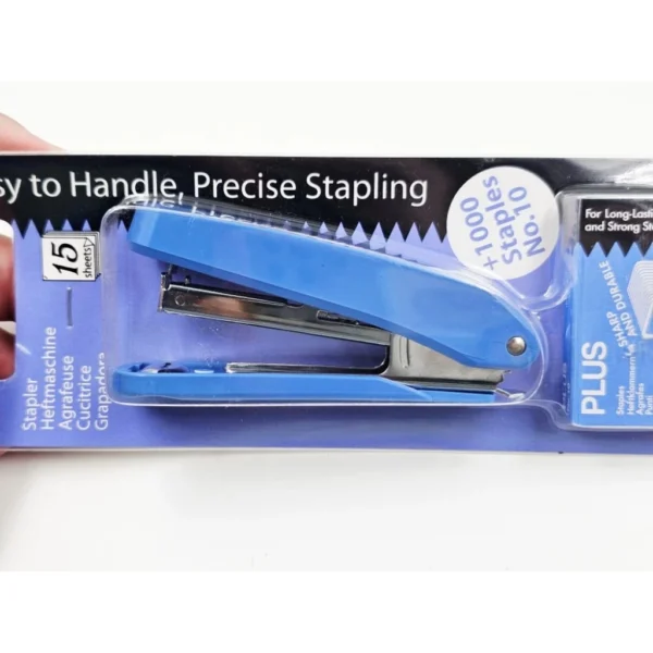 my-11134207-7rase-mc31pmv2eglyd1.webp PLUS Stapler Set Office Equipment 15 sheets Staple Blue Colour PS 10E